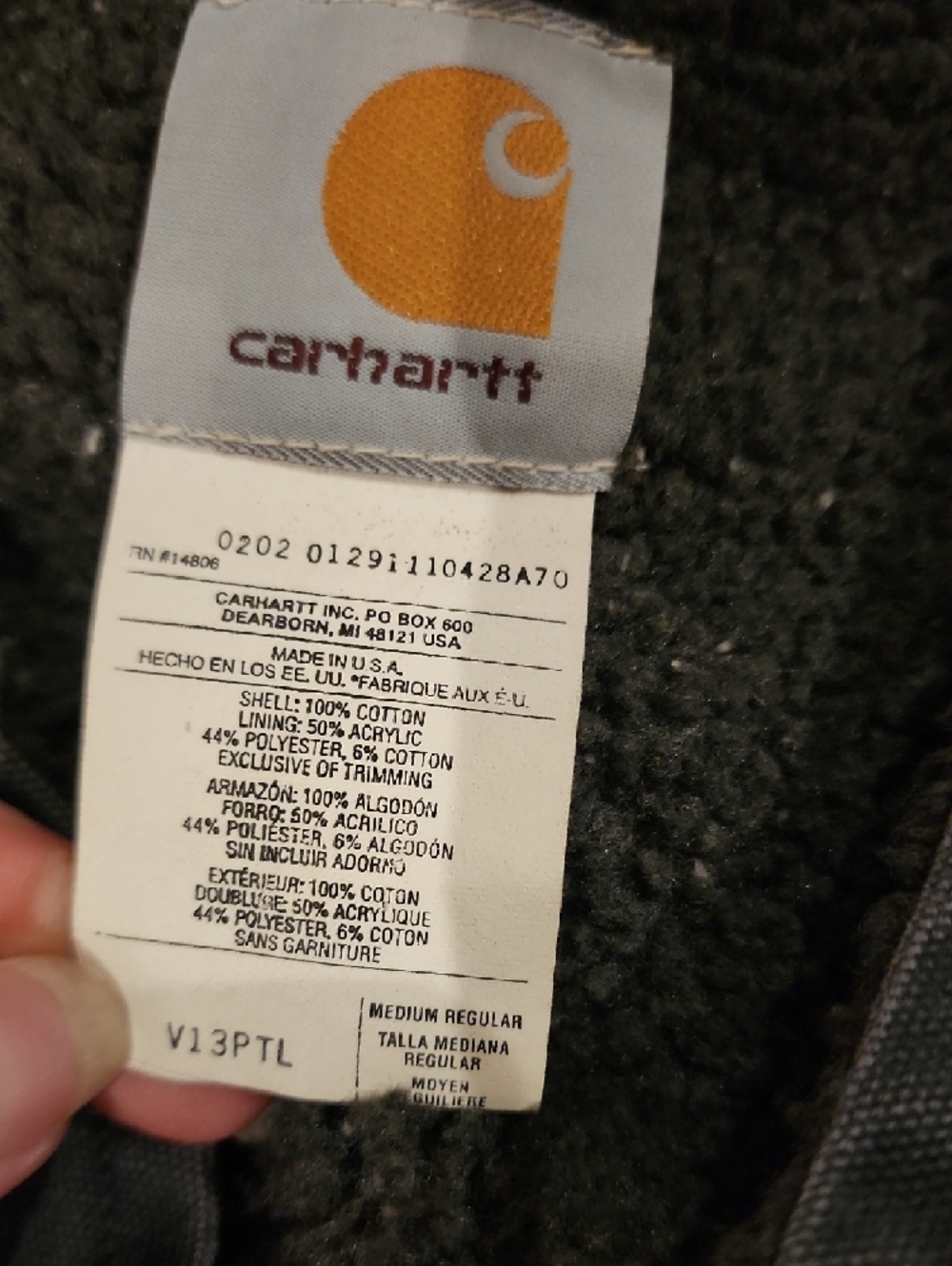 Vintage Carhartt Dark Blue Canvas Zip Vest with Leather Logo - Picture 5 of 5